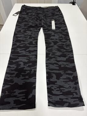 Street Jeans Men's Skinny Fit Camo Distressed Jeans Balck/Gray